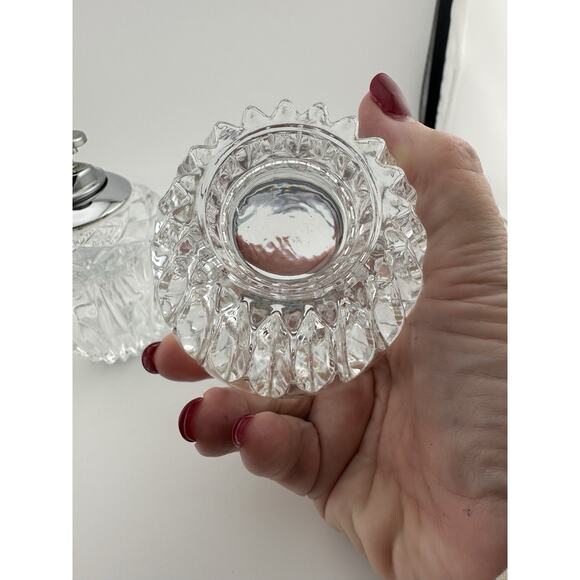 Princess House "Highlights" Cut Crystal Lighter and Toothpick Holder Set 1980s - Picture 7 of 11